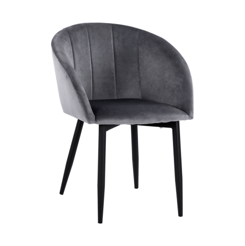 Interior - Armchair Bessie HM8699.01 Velvet Grey with metallic frame 60x62x80 cm.