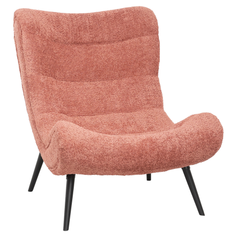 Fotolii - ARMCHAIR BRYM HM9605.02 PINK BOUCLE FABRIC-BLACK WOODEN LEGS 97x80x100Hcm.