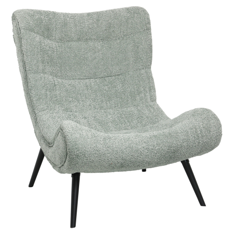 Fotolii - ARMCHAIR BRYM HM9605.05 PISTACHIO GREEN BOUCLE FABRIC-BLACK WOODEN LEGS 97x80x100Hcm.
