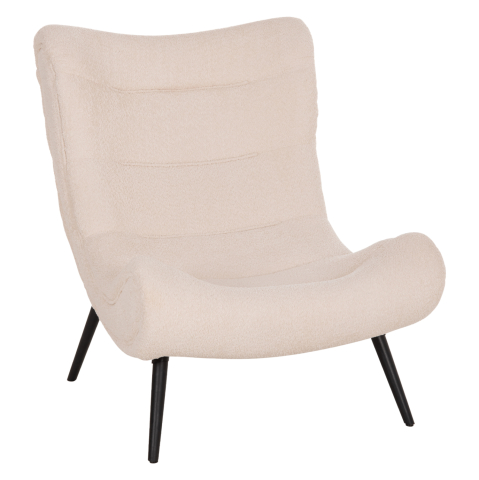 Fotolii - ARMCHAIR BRYM HM9605.06 ECRU BOUCLE FABRIC-BLACK WOODEN LEGS 97x80x100Hcm.