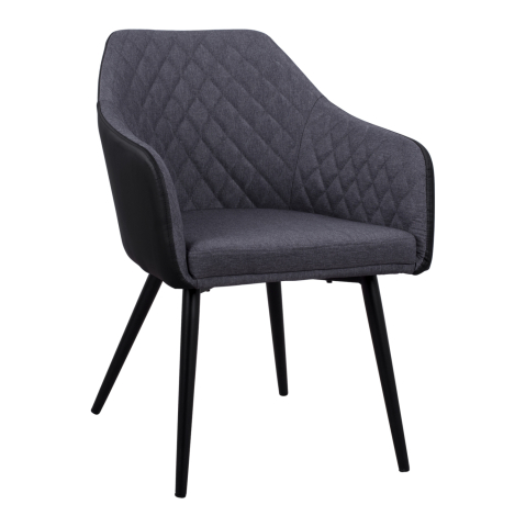 Interior - Armchair Charles HM8522.01 with fabric Dark Grey PU Black 57x63x83 cm