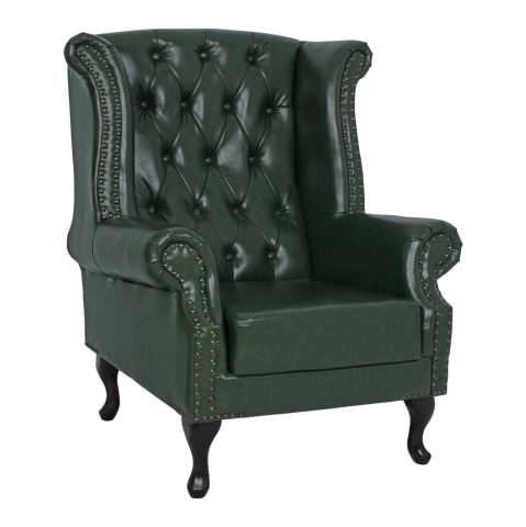 Fotolii - Armchair Chesterfield-type Polina, HM0053.08, Cypress Green PU 83x79x104 cm