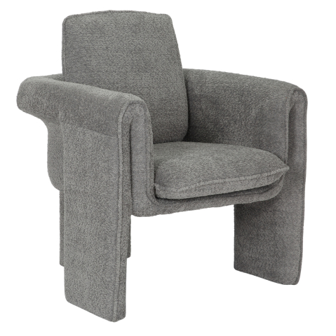 Fotolii - ARMCHAIR CRUSHER HM9681.01 GREY BOUCLE FABRIC-METAL FRAME 82x78x87Hcm.