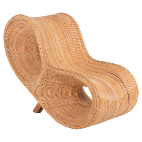 Scaune - Fotolii - ARMCHAIR CURVY LOUNGE HM9645.01 RATTAN IN NATURAL COLOR 63x128x97Hcm.