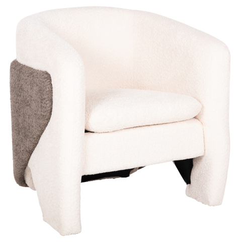 Fotolii - ARMCHAIR DOPER HM9590.06 BOUCLE FABRIC WHITE-GREY 68x72x76Hcm.
