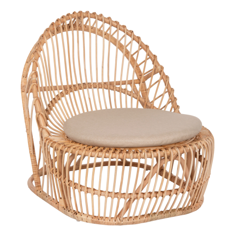 Scaune - Fotolii - ARMCHAIR ENTROPY HM9840.01 RATTAN IN NATURAL-ECRU CUSHION 80x97x85Hcm.