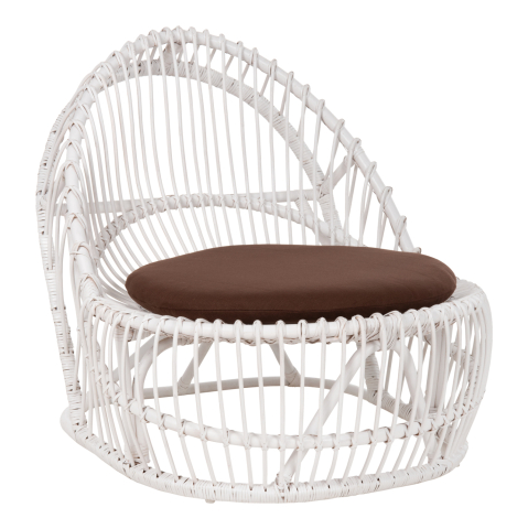 Scaune - Fotolii - ARMCHAIR ENTROPY HM9840.02 RATTAN IN WHITE-BROWN CUSHION 80x97x85Hcm.