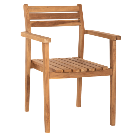 Interior - ARMCHAIR ERIETTA HM9534 TEAK WOOD IN NATURAL COLOR STACKABLE 60x54x87Hcm.