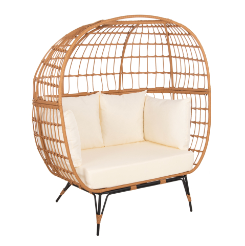 Scaune - Fotolii - ARMCHAIR FOR TWO NEST TYPE RATTAN MIAMI HM5870.11 132.5x90x154H cm.