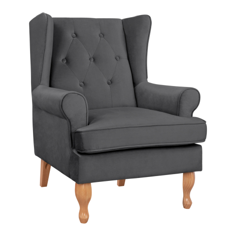 Fotolii - Armchair Grey Velvet Brandon 81x83x101 HM3073.11