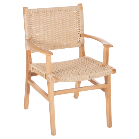 Interior - ARMCHAIR HM9331.01 IGNACIO INDOORS RUBBERWOOD ROPE SEAT 61x56x83Η