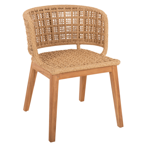 Fotolii - ARMCHAIR INDOORS FARLEY HM9827 TEAK WOOD-SYNTHETIC ROPE-NATURAL COLOR 58x59x72Hcm.