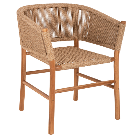 Fotolii - ARMCHAIR IRVINE HM9822 TEAK WOOD-SYNTHETIC ROPE IN NATURAL COLOR 64x56x76Hcm.