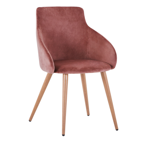 Interior - ARMCHAIR IVY VELVET DUSTY PINK AND METAL LEGS HM8546.02 55x55x80Y cm.