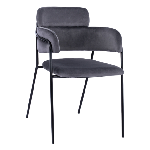 Interior - Armchair Kelso HM8521.01 Velvet Dark Grey and Black Leg 52,5x52x80 cm