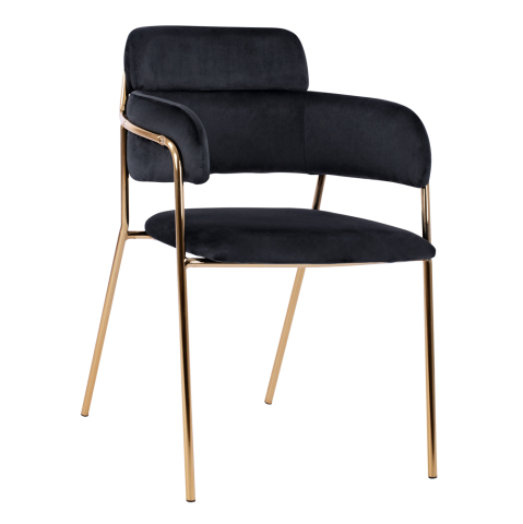 Interior - Armchair Kelso HM8521.04 Velvet Black and Gold Leg 52,5x52x80 cm