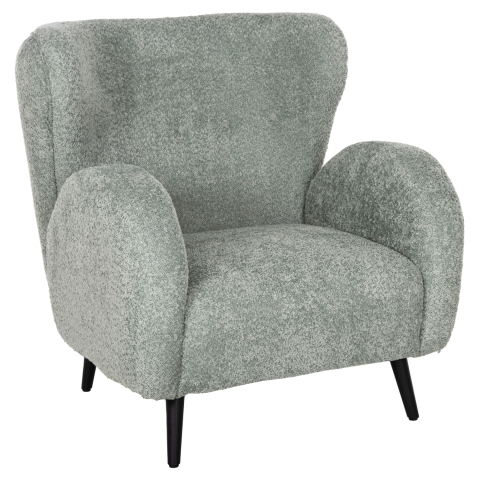 Fotolii - ARMCHAIR KRYLY HM9593.05 PEA GREEN BOUCLE FABRIC-BLACK WOODEN LEGS 83x87x89Hcm.