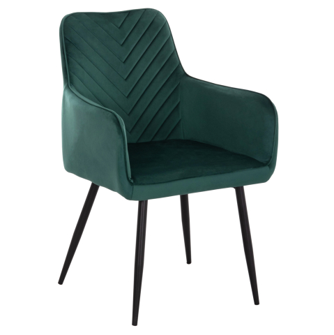 Interior - ARMCHAIR LATRELL HM8582.03 CYPRESS GREEN VELVET and BLACK METAL LEGS 54x57x84Hcm.