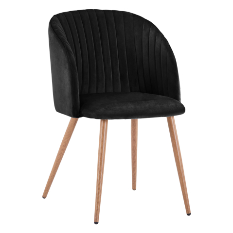 Interior - Armchair Leah with Velvet Black and Metallic Legs HM8543.04 53x57x81 cm.