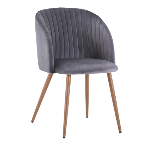 Interior - Armchair Leah with velvet grey and metallice legs HM8543.01 51x58x80 cm