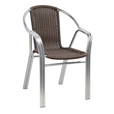 Scaune - Fotolii - Armchair Noel HM5019 Aluminum Double Frame with rattan 56x60x75 cm