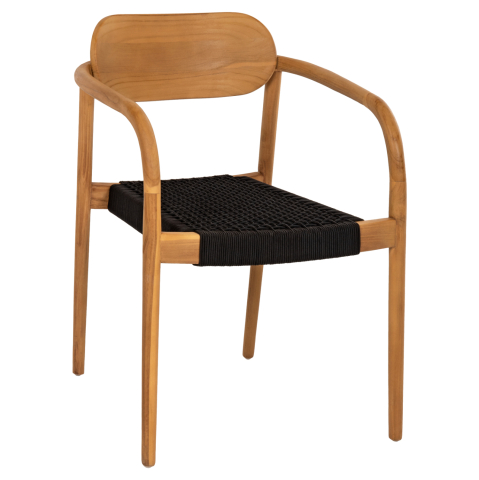 Fotolii - ARMCHAIR OSLO HM9636.02 TEAK WOOD IN NATURAL and ROPE--B'RATED 55x54x80Hcm.