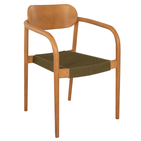 Fotolii - ARMCHAIR OSLO HM9636.05 TEAK WOOD IN NATURAL and ROPE--B'RATED 55x54x80Hcm.