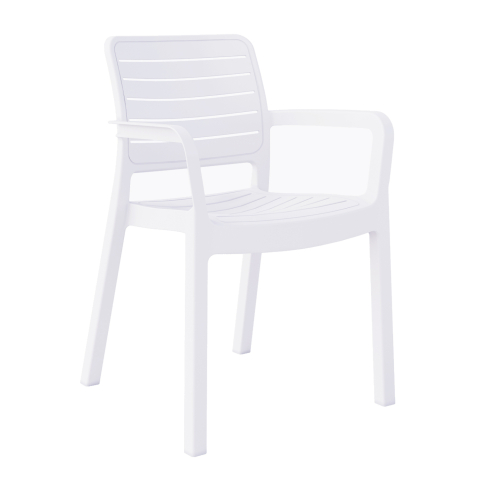 Exterior - ARMCHAIR OUTDOOR FLAN HM6369.01 POLYPROPYLENE IN WHITE 57x56x82.5H cm.