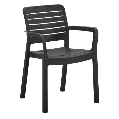 Exterior - ARMCHAIR OUTDOOR FLAN HM6369.02 POLYPROPYLENE IN BLACK 57x56x82.5Hcm.
