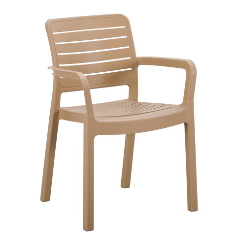 Exterior - ARMCHAIR OUTDOOR FLAN HM6369.03 POLYPROPYLENE IN CAPPUCCINO 57x56x82.5Hcm.