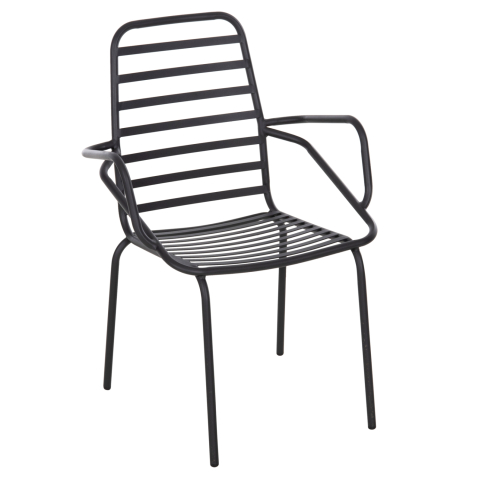 Scaune - Fotolii - ARMCHAIR OUTDOOR FREE HM6045 METALLC BLACK 61x53x87Hcm.