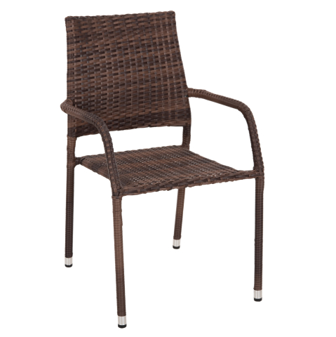 Scaune - Fotolii - ARMCHAIR OUTDOOR MORNER HM6074.01 METAL-BROWN WICKER 55x58x87H