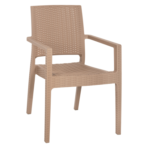 Scaune - Fotolii - ARMCHAIR POLYPROPYLENE HEAVY-DUTY KAGANU HM5134.03 CAPPUCCINO 58x55x88Hcm.