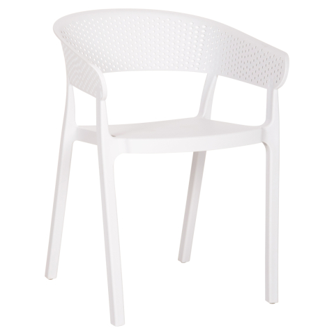 Scaune - Fotolii - ARMCHAIR POLYPROPYLENE PERFOE HM5941.01 IN WHITE 56x50x73Hcm.