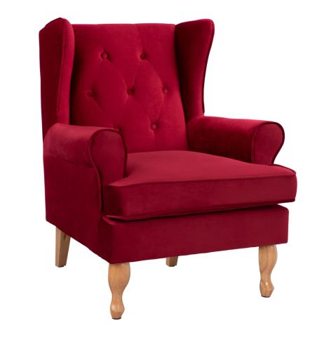 Fotolii - Armchair Red Velvet Brandon 81x83x101cm HM3073.14