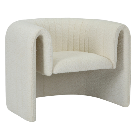 Fotolii - ARMCHAIR RIKER HM9682.04 METAL FRAME-WHITE BOUCLE FABRIC 92x74x69Hcm.