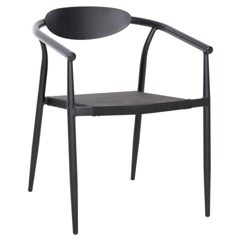 Scaune - Fotolii - ARMCHAIR SERLY HM6052.02 BLACK ALUMINUM-BLACK TEXTILENE 56x61x74,5Hcm.