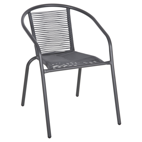 Scaune - Fotolii - ARMCHAIR SWIFTER HM5969.01 METAL IN GREY-SYNTHETIC RATTAN IN GREY 54x61x75Hcm.