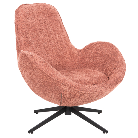 Interior - ARMCHAIR SWIVEL BRYNN HM9594.02 PINK BOUCLE FABRIC-BLACK METAL BASE 88x76x88Hcm.
