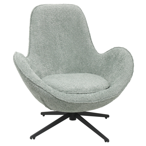 Interior - ARMCHAIR SWIVEL BRYNN HM9594.05 PEA GREEN BOUCLE FABRIC-BLACK METAL BASE 86x76x87Hcm.