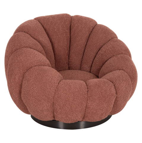 Fotolii - ARMCHAIR SWIVEL GRYMM HM9601.02 PINK BOUCLE-BLACK METAL BASE 95x92x68Hcm.