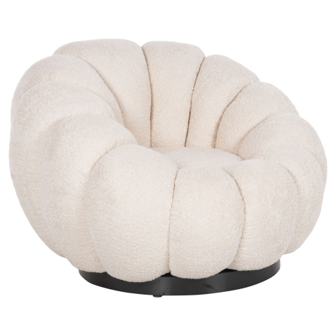 Interior - ARMCHAIR SWIVEL GRYMM HM9601.06 ECRU BOUCLE-BLACK METAL BASE 95x92x68Hcm.