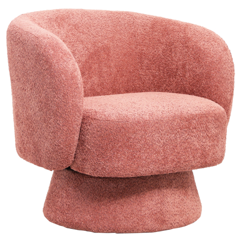 Fotolii - ARMCHAIR SWIVEL KARLEN HM9592.02 PINK BOUCLE FABRIC 78x81x77Hcm.