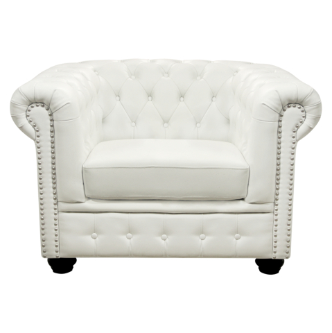 Interior - Armchair T.Chesterfield POLINA HM3011.02, PU White, 110x90x73Hcm