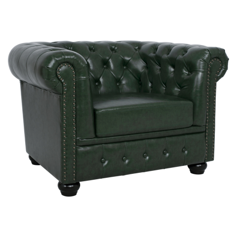 Fotolii - Armchair T. Chesterfield POLINA HM3011.08 Cypress Green PU 106x87x70H cm.
