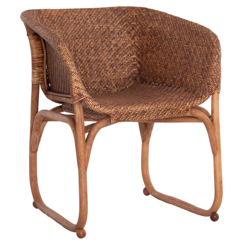 Interior - ARMCHAIR TUCKET HM9958.02 NATURAL RATTAN IN WALNUT COLOR 63x60x77Hcm.