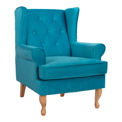 Fotolii - Armchair Turquoise velvet BRANDON 81x83x101cm HM3073.18