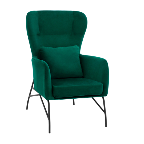 Interior - Armchair Velvet Cypress Green with metallic black leg HM8721.03 67x80x102 cm.