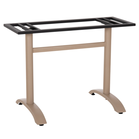 Baze pentru mese - ASE FOR TABLE HM461.25 ALUMINUM DOUBLE IN CAPPUCCINO WITH HEIGHT ADJUSTERS 100Χ60Χ73Hcm.