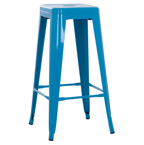 Scaune de bar - ΣΚΑΜΠΟ BAR ΜΕΤΑΛΛΙΚΟ MELITA ΣΕ ΜΠΛΕ HM8642.08 43x43x78 εκ.